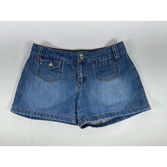 Tommy Hilfiger Jean Shorts Size 4 (30x4) Low Rise Mini Patch Pockets Vintage Y2K - Picture 6 of 10